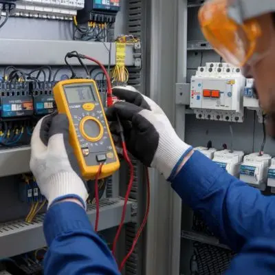 Manutenção Elétrica Técnico realizando manutenção elétrica no Painel elétrico